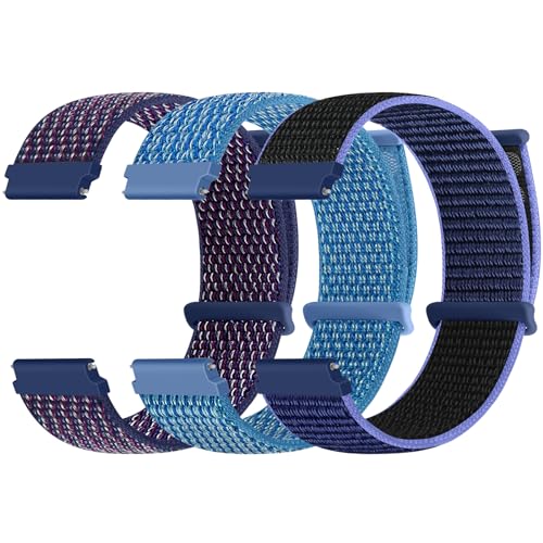 [Acortjl] 時計バンド 18mm 20mm 22mm クイックリリース ナイロン スポーツ ループ 時計バンド 調節可能 通気性 交換用ストラップ 女性用 男性用 3パック